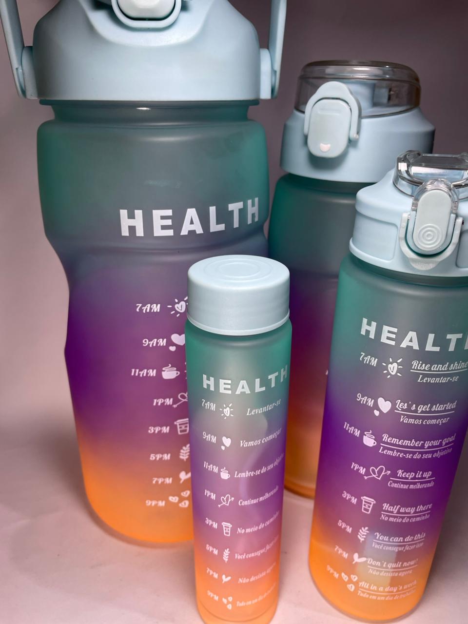 Garrafas de Água Motivacionais com Marcador de Tempo (ou Garrafa Fitness).